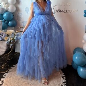 Blue baby shower dress